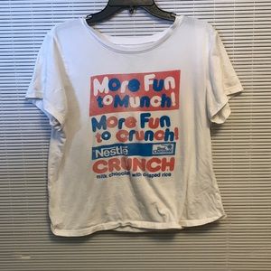 White nestle crunch t shirt